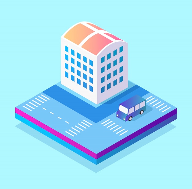Isometric 3d module block district part