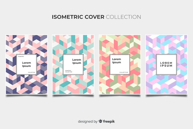 isometric colorful pattern brochure pack