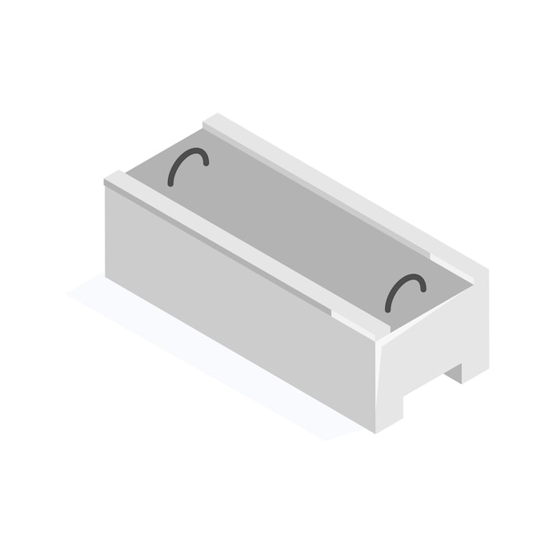 Isometric icon of concrete blocks used in construction for walls and foundations