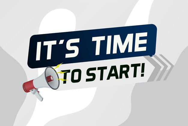 Its time to start word concept vector illustration and 3d style landing page template ui web