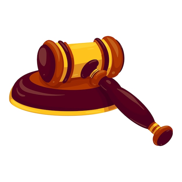 Judge gavel icon Cartoon of judge gavel vector icon for web design isolated on white background