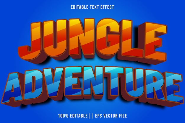 jungle adventure editable text effect 3d gradient style
