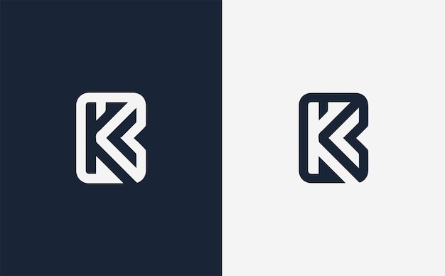 KB elegant creative and modern vector logo design in blue and white color