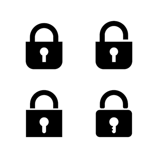 Key and lock icon padlock logo and symbol vector design