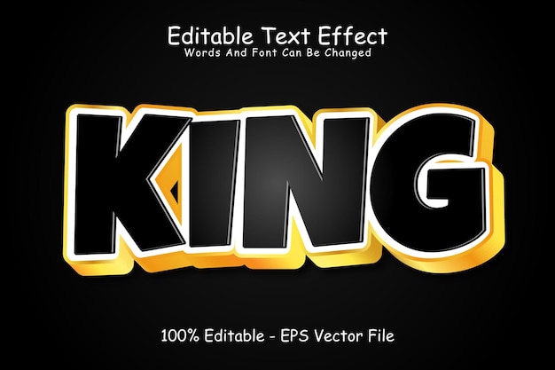 King Editable Text Effect 3 Dimension Emboss Luxury Style