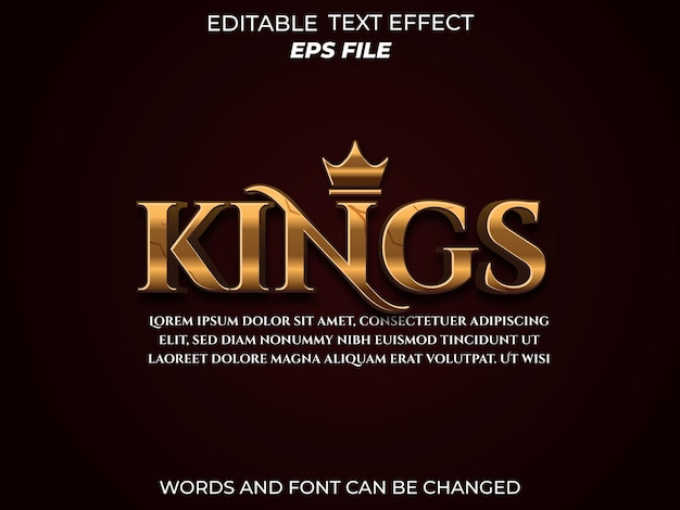 kings text effect font editable typography 3d text for medieval fantasy and rpg games