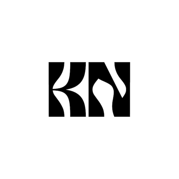 kn monogram logo design letter text name symbol monochrome logotype alphabet character simple logo