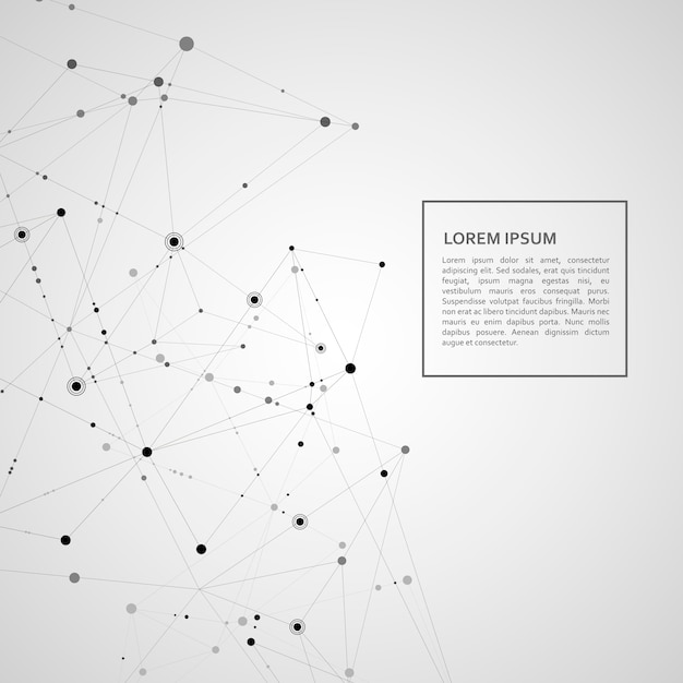 Koble polygonal nettverksbakgrunn. Linjer og punkter vitenskap