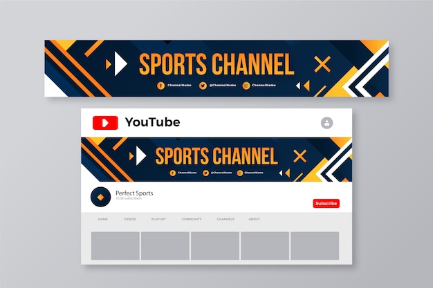 Kreativ YouTube-banner med gradientfarger