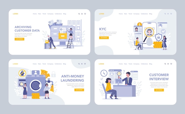Kyc web or landing page set essential procedures for customer data archiving identity verification