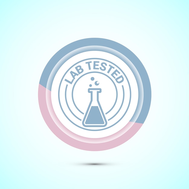 Lab tested icon Laboratory testing product quality certificate symbol Clinically certified Pastel Color Button Design