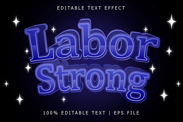 Labor Strong Redigerbar Teksteffekt 3 Dimensjoner Preging Moderne Stil