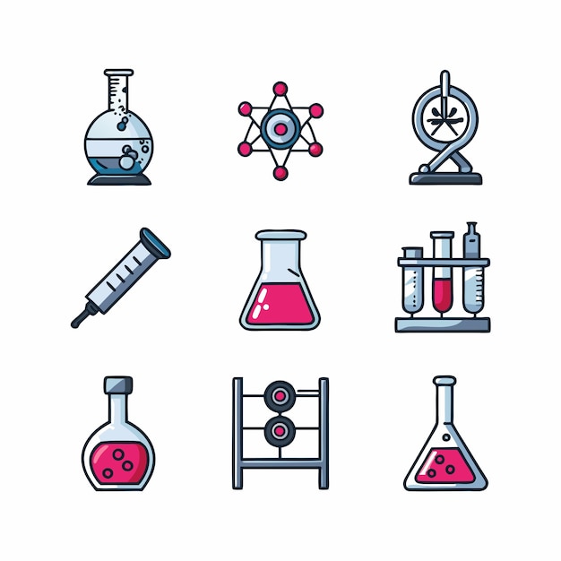 Laboratory Icons vector graphics illustration EPS source file format lossless scaling icon design