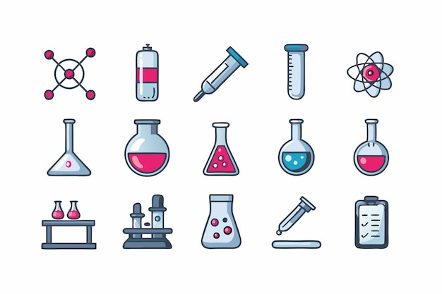 Laboratory Icons vector graphics illustration EPS source file format lossless scaling icon design