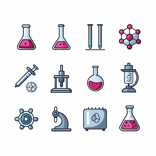 Laboratory Icons vector graphics illustration EPS source file format lossless scaling icon design