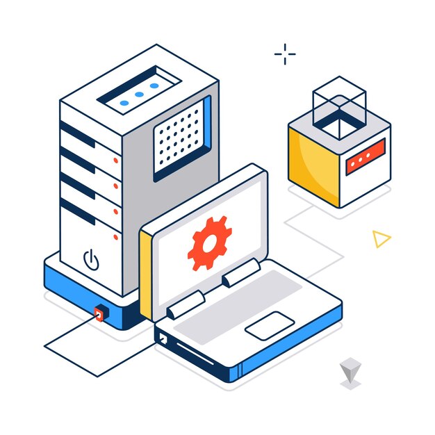 Lan Network concept vector isometric style stock illustration EPS file