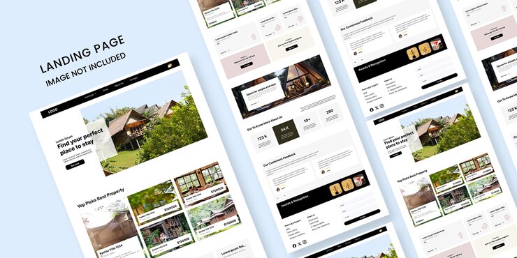 Vektor landing page design for real estate website