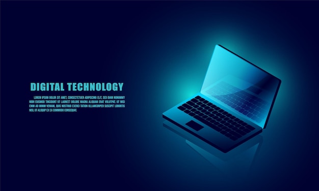 laptop analysis processing structure isometric vector database laptop icon on background