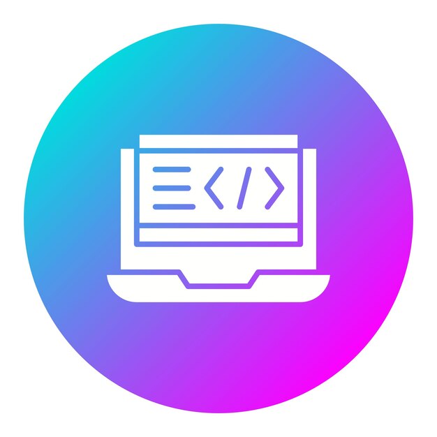 laptop coding vector icon can be used for web hosting iconset
