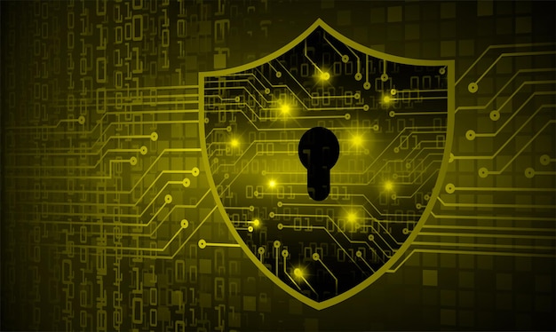 Låst hengelås på digital bakgrunn, Cyber Security