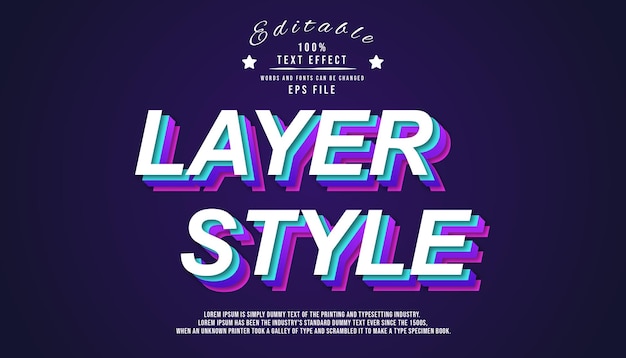 Layer style text effect editable