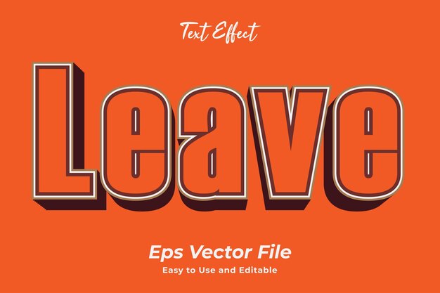 Leave Text Effect Lett å bruke og redigerbar Premium vektor