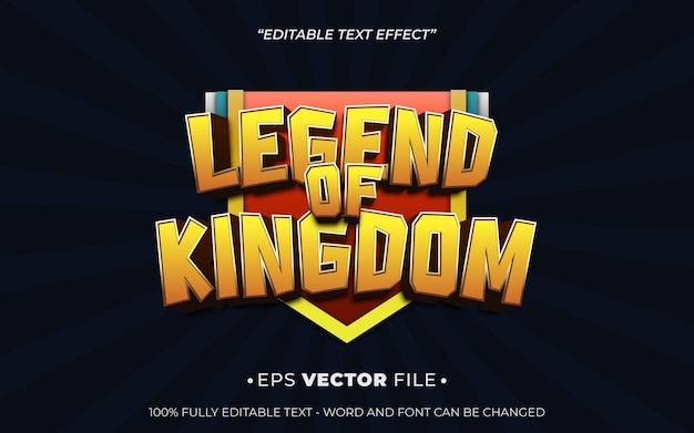 legend of kingdom text effect editable vector 3d for game