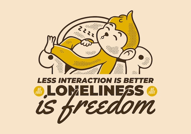 Less interaction is better Character design of monkey sleep on the sofa