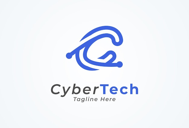 Letter C Technology Logo letter C with tech style logo design inspiration Flat Vector Logo Design