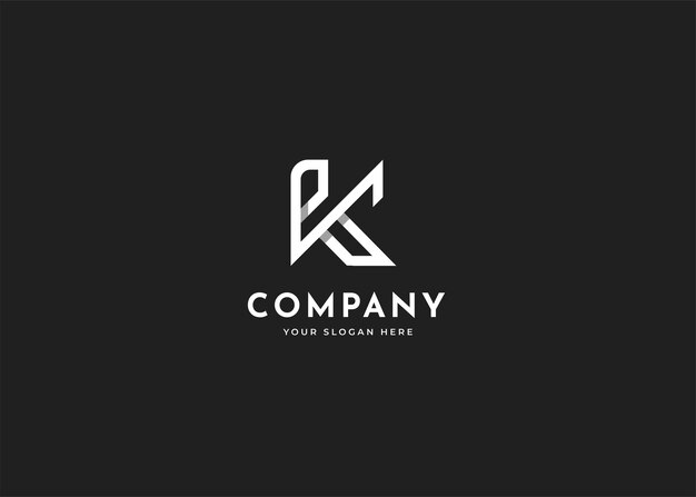 Letter K logo design template line concept