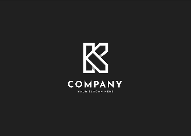 Letter K logo design template monogram style