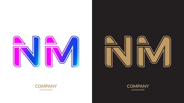Letter NM logo icon design template elements