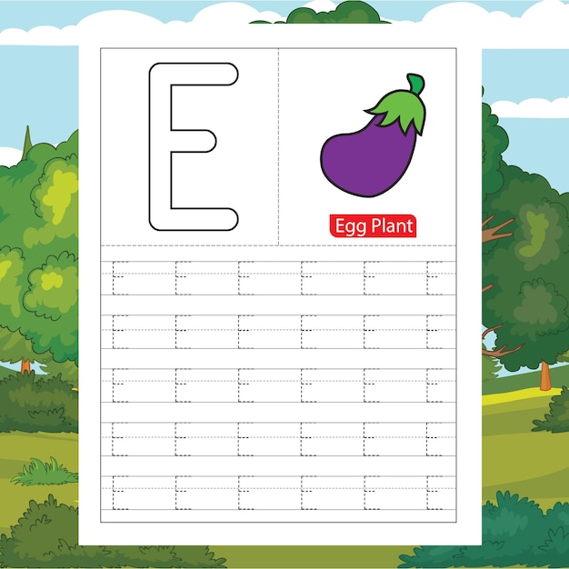 letter tracing worksheet for kids