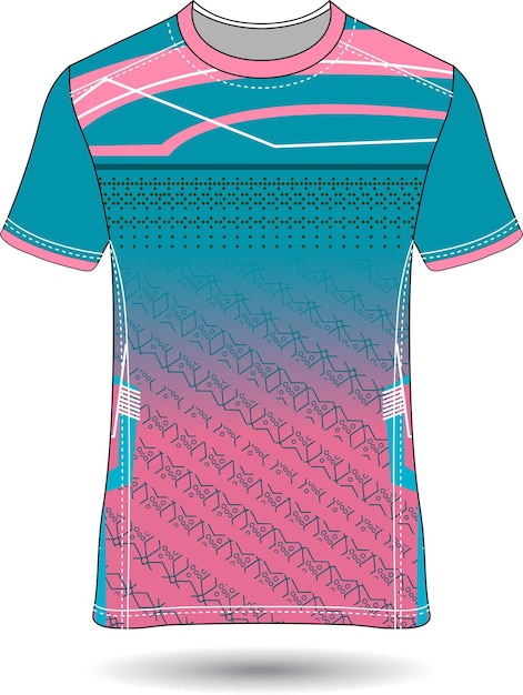 Levende blågrønn og rosa sports-t-skjorte-design