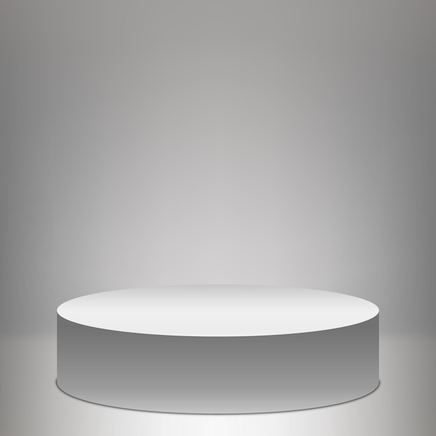 light background with high podium pedestal - vector illustration