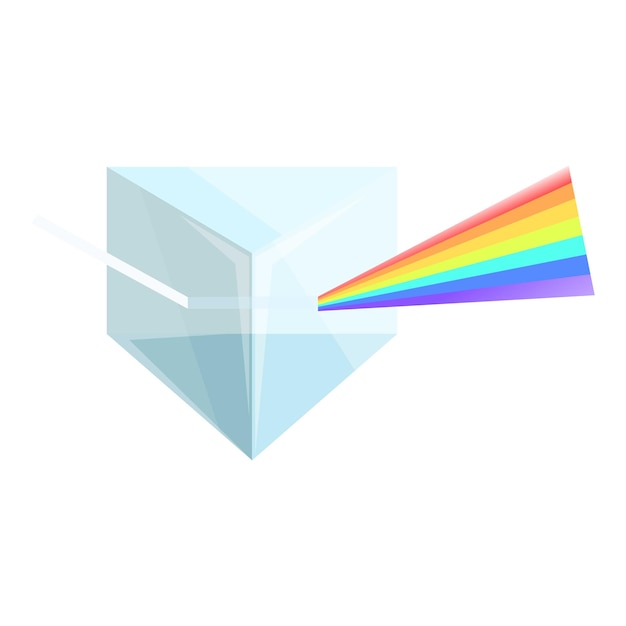 light beam refracting through prism creating color spectrum