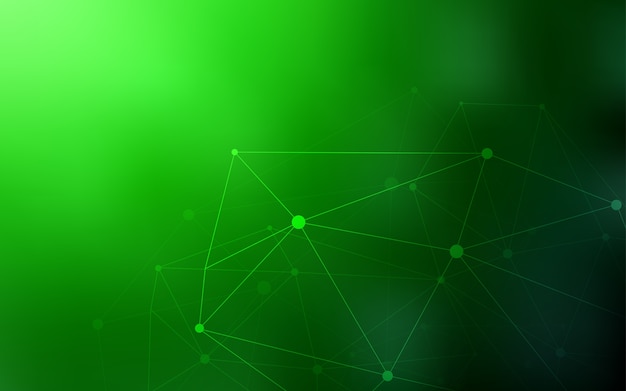 Light Green vector background with dots and lines