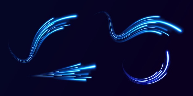 Light trail wave fire path trace line car lights optic fiber and incandescence curve twirl