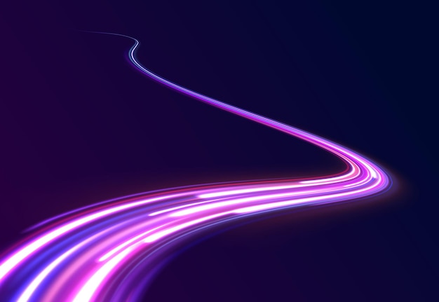 Light trail wave fire path trace line car lights optic fiber and incandescence curve twirl