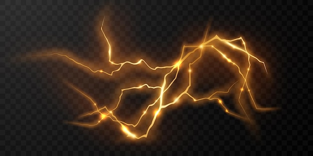 lightning light effect background realistic flash with lightning electric explosion vector