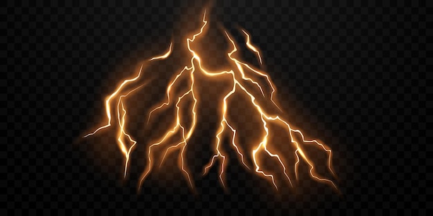 lightning light effect background realistic flash with lightning electric explosion vector