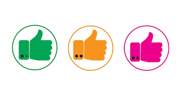 like icon vector like button give a thumbs up with three choise
