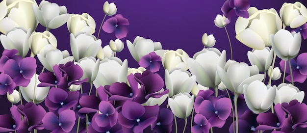Lilla blomster banner