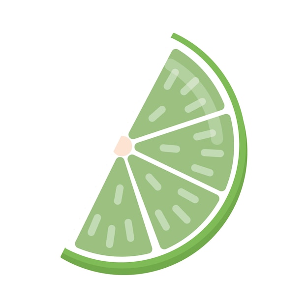 Lime slice for mojito cocktail Vector cute illustration