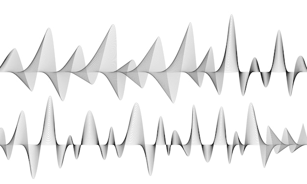 line art wavy and geometric monochrome abstract background black and white