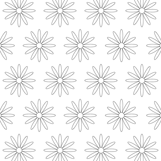 Line Doodle Daisies Background