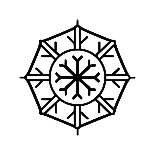 line illustration of snowflake