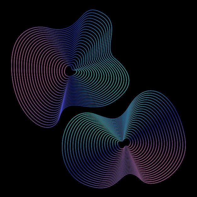 line shape contour gradient pink blue