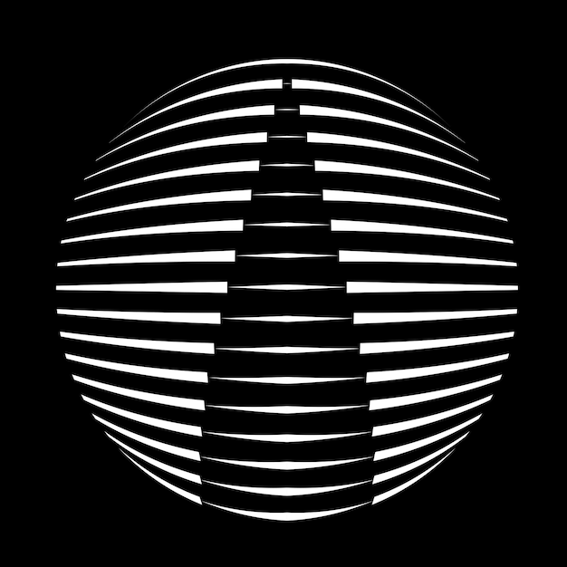 Lines in sphere Form . Vector  .Technology sphere Logo . 3d design element . Circle shape.