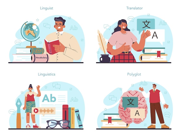 Linguistic concept set. Scientific study of language, its history